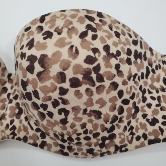 Victoria's‎ Secret Body By Victoria Lined Strapless Cheetah Memory Foam Bra 32A - Picture 2 of 6